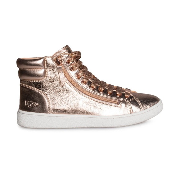 UGG Shoes - UGG Rose Gold Metallic High-Top Sneakers (US 7)
